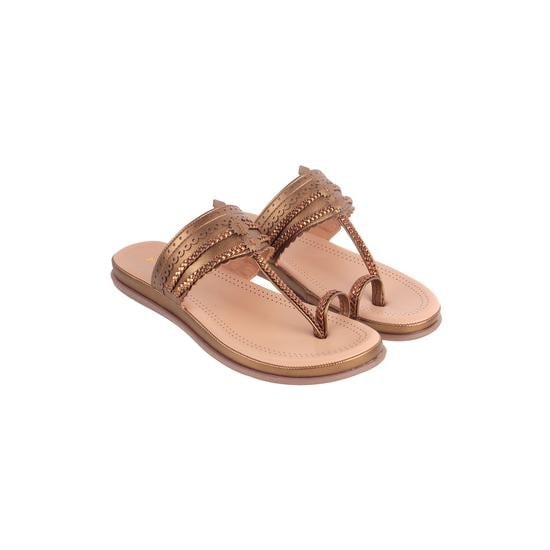 Women Antic-gold Casual Slippers