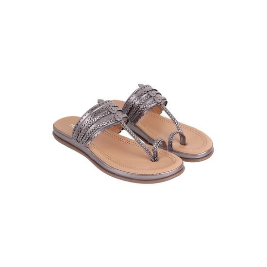 Women Gun-metal Casual Slippers