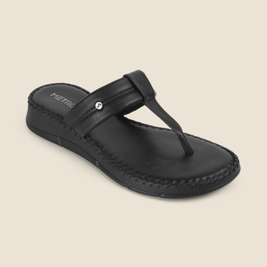 Women Black Casual Slip Ons