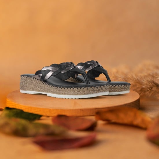 Women Black Casual Slip Ons
