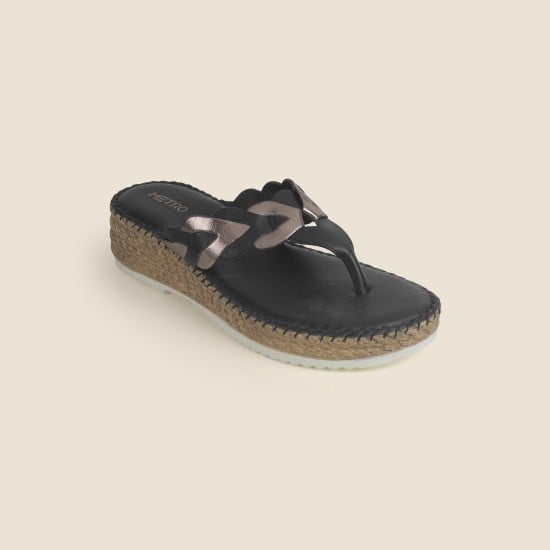 Women Black Casual Slip Ons