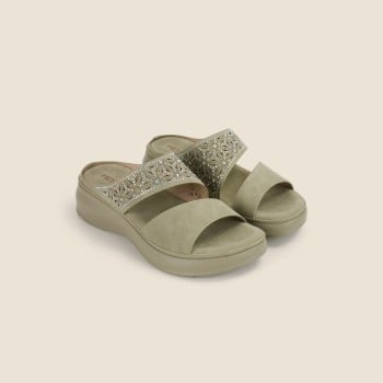 Metro Women Green Casual Slip Ons(SKU: 44-223-21-36)