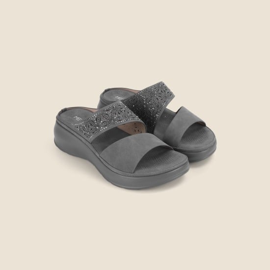 Women Grey Casual Slip Ons