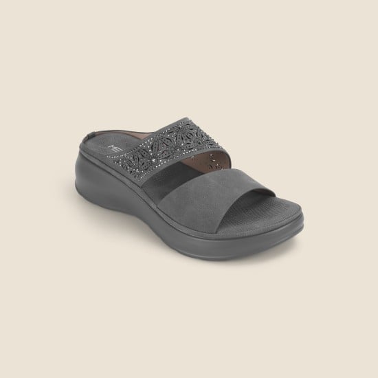 Women Grey Casual Slip Ons