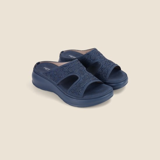 Women Blue Casual Slip Ons