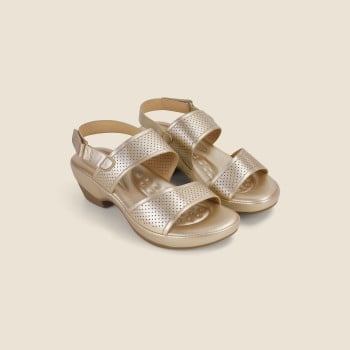Metro Women Gold Casual Sandals(SKU: 44-233-15-37)