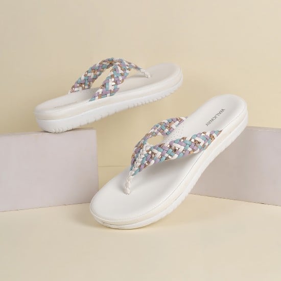 Women White Casual Slippers