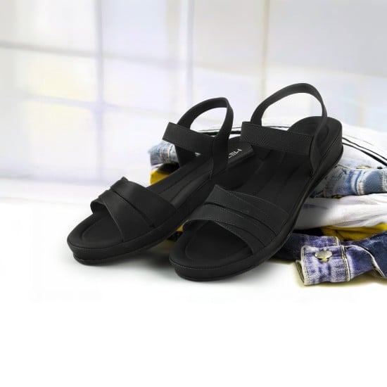 Women Black Casual Sandals