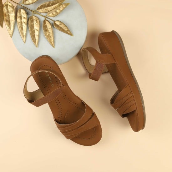 Women Tan Casual Sandals