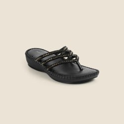 Women Black Casual Slippers