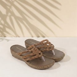 Women Antic-gold Casual Slippers