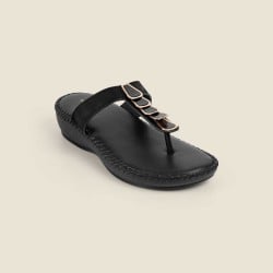 Women Black Casual Slippers