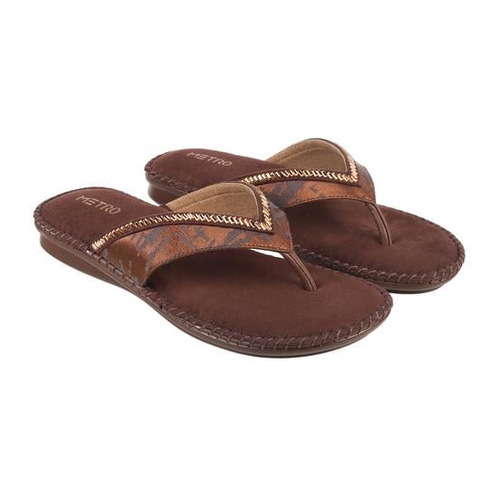 Women Brown Casual Slippers