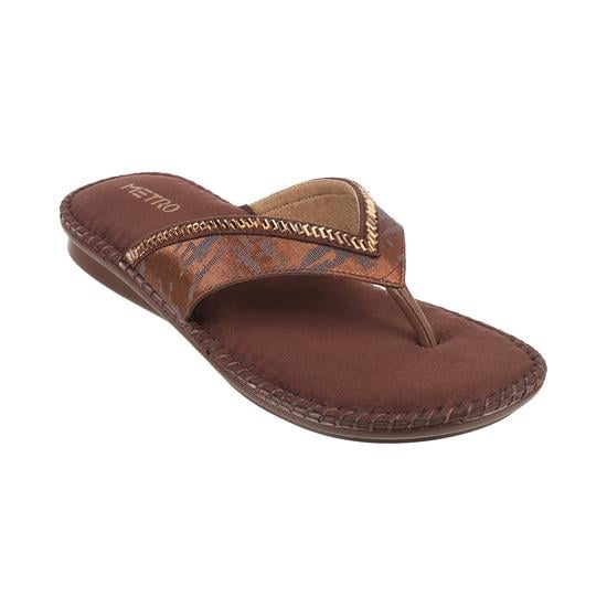 Women Brown Casual Slippers