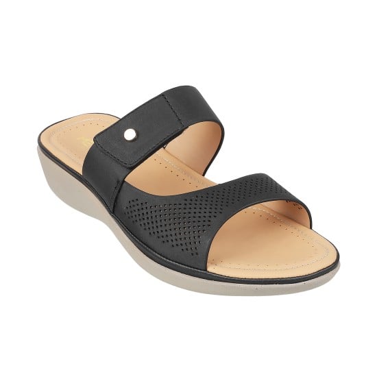 Women Black Casual Slip Ons