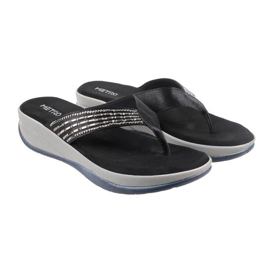 Women Black Casual Slippers