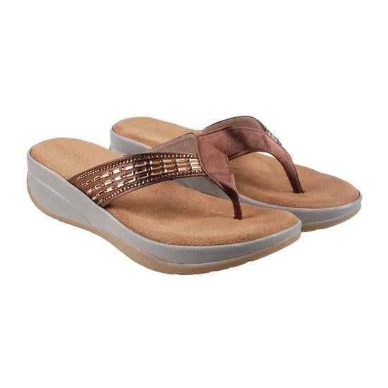 Women Brown Casual Slippers