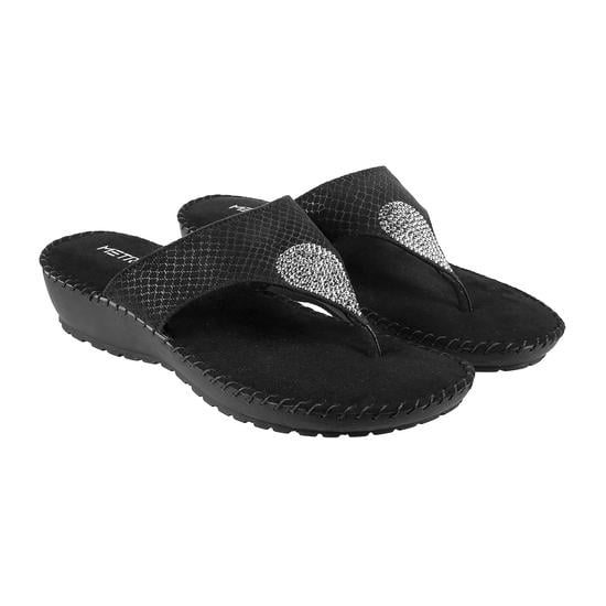 Women Black Casual Slippers