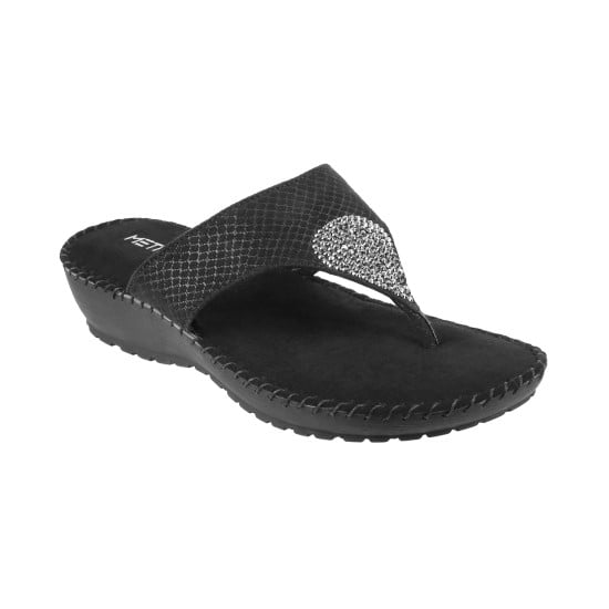 Women Black Casual Slippers