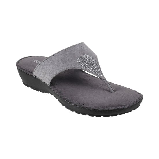 Women Grey Casual Slippers