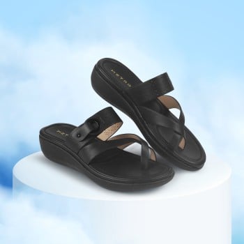 Metro Women Black Casual Slip Ons(SKU: 44-77-11-36)