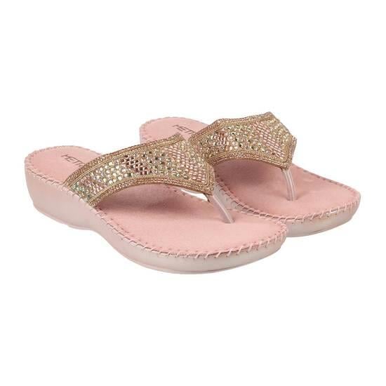 Women Gold Casual Slippers