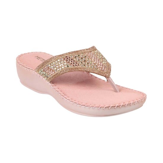 Women Gold Casual Slippers