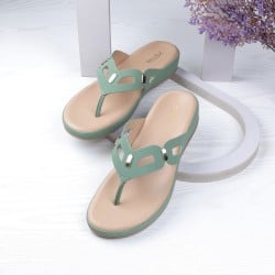 Women Green Casual Slippers