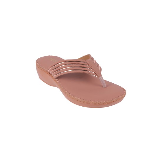 Women Peach Casual Slippers