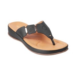 Women Black Casual Slippers