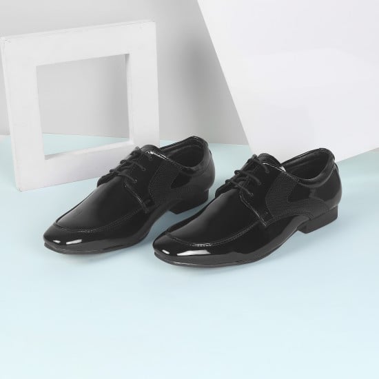 Boys Black Formal Lace Up
