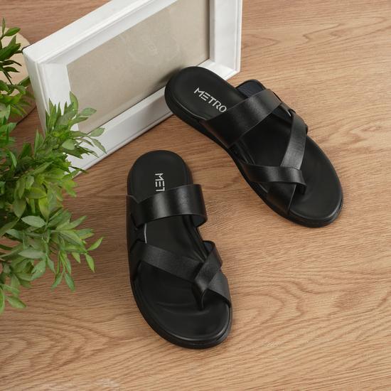 Boys Black Casual Slippers