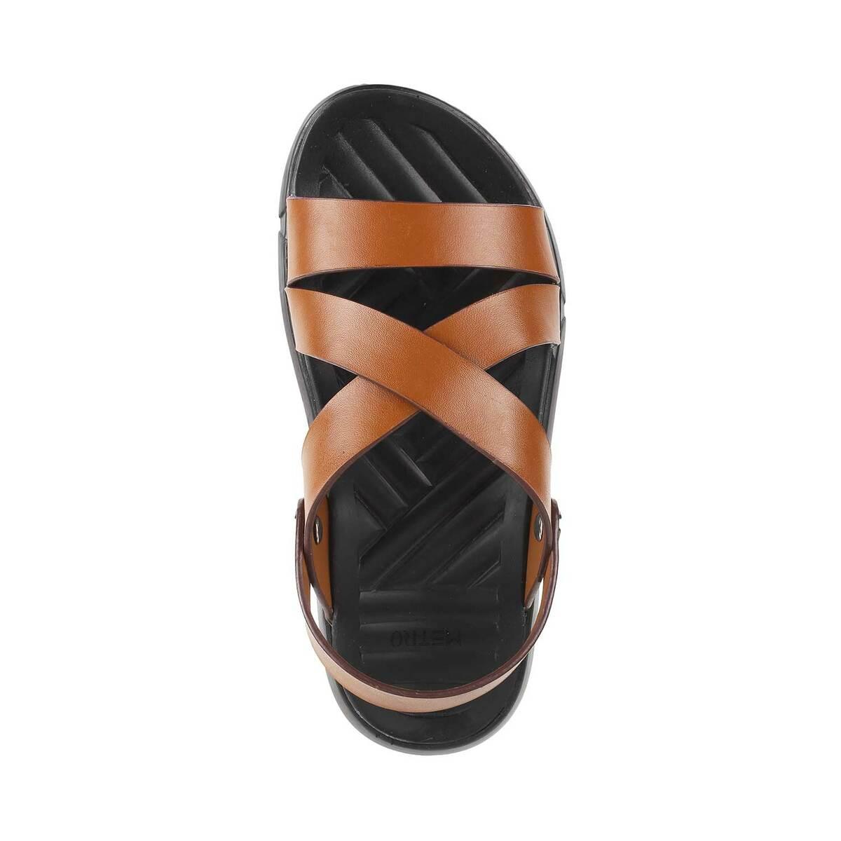 Tan cross online sandals