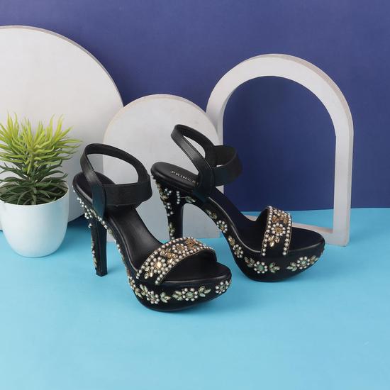 Women Black Party Sandals