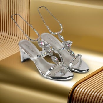 Princess Women Silver Party Sandals(SKU: 54-142-27-36)