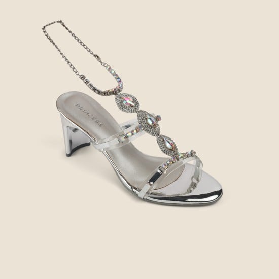 Women Silver Party Sandals