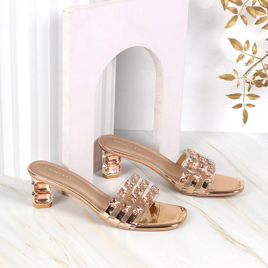 Women Rose-gold Wedding Slippers