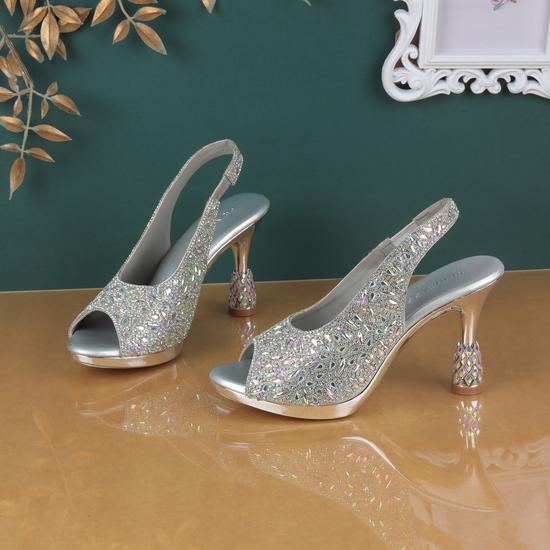 Women Silver Wedding Sandals