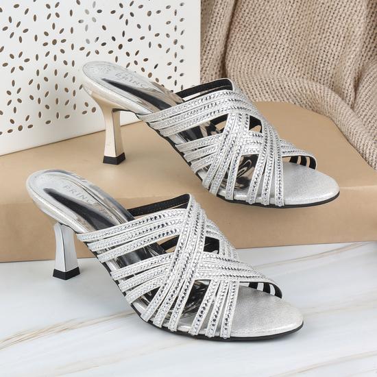 Women Silver Wedding Slip Ons