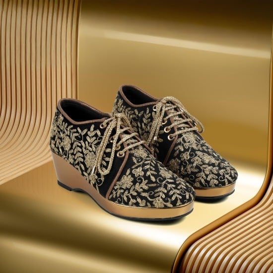 Women Black Wedding Sneakers