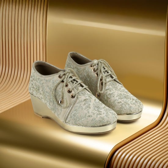 Women Gold Wedding Sneakers