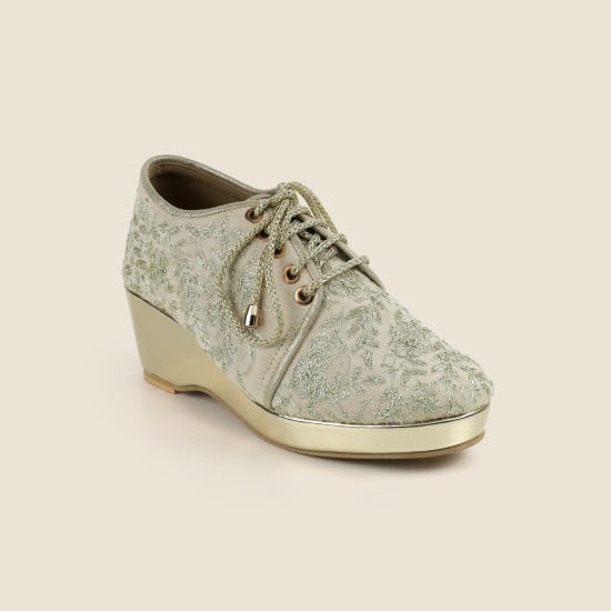 Women Gold Wedding Sneakers