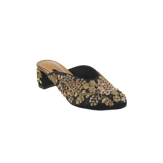 Women Black Wedding Slip Ons
