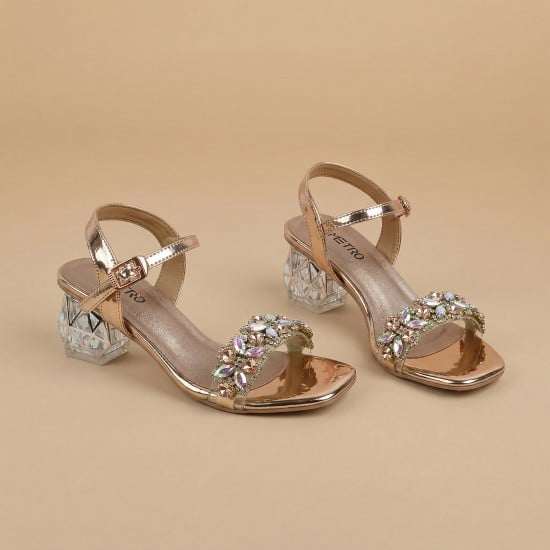 Women Rose-gold Party Sandals