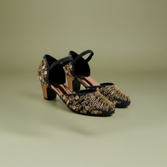 Women Black Wedding Sandals