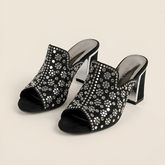 Women Black Wedding Slip Ons