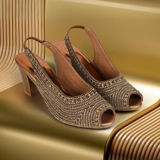 Women Antic-gold Wedding Sandals
