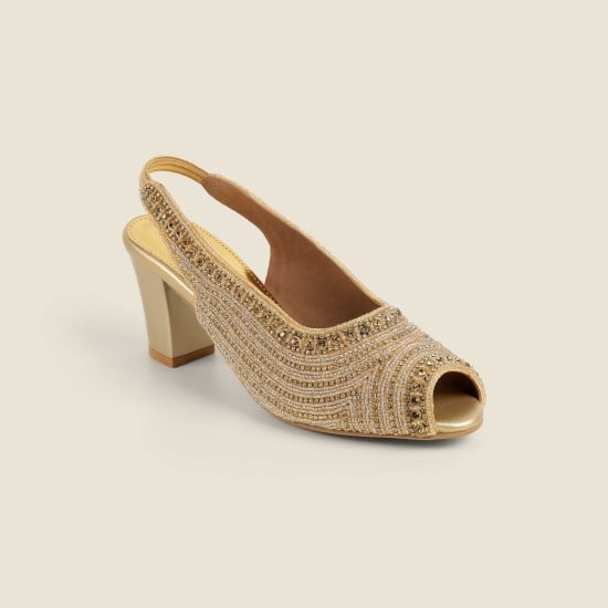 Women Gold Wedding Sandals