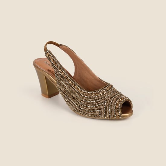 Women Antic-gold Wedding Sandals