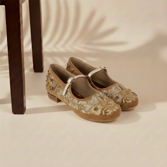 Women Antic-gold Wedding Ballerinas